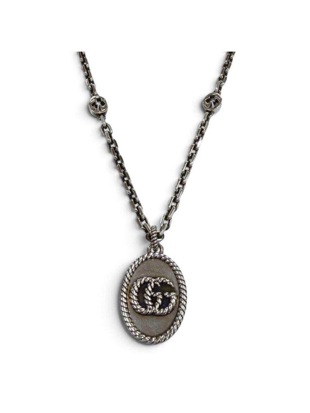 Gucci GG Marmont Chain Necklace Silver